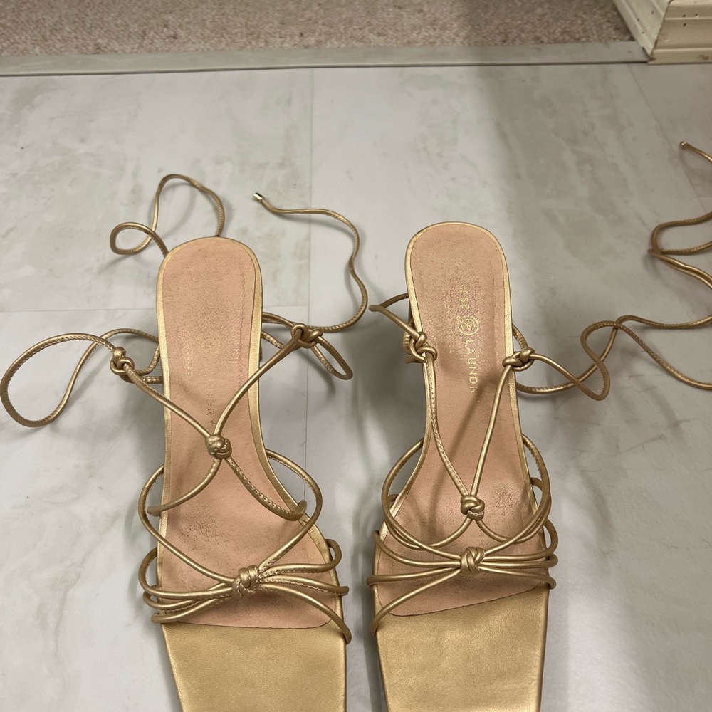 Chinese Laundry Gold Strappy Heels